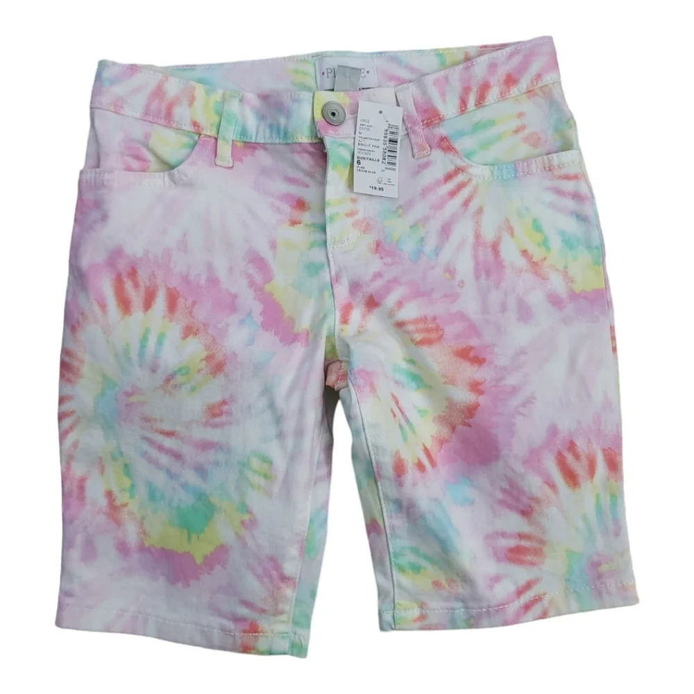 Girls plus tie dye bermuda shorts